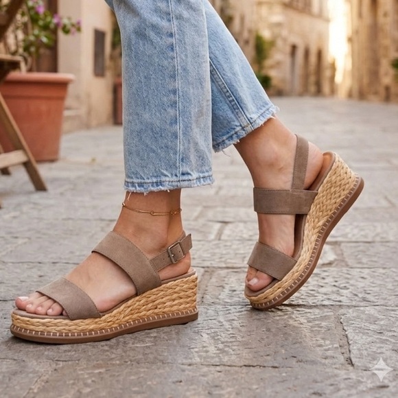Universal Thread Shoes - Universal Thread Tan Espadrille Wedges